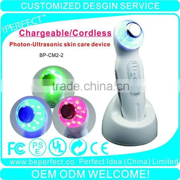 2013 Rechargeable Cordless Photon Supersonic skin care salon beauty equipment