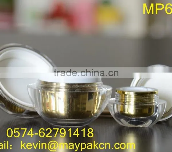 Hot Sale With Good Quality Double Wall With Beauty Ball Made in China Square Golden Acrylic Cream Jar photo-3