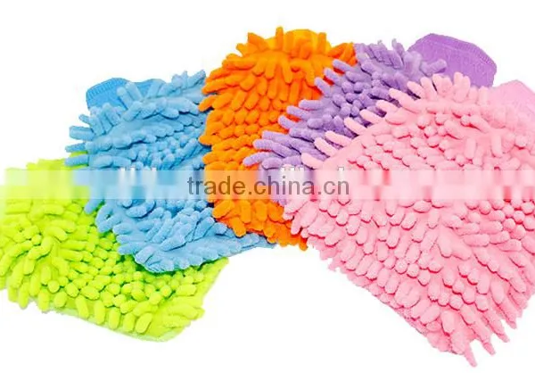 Greenwell 1 Polyester One Side Chenille Microfiber Car Cleaning Glove Car Mirror Gloves Car Wash Glove photo-6