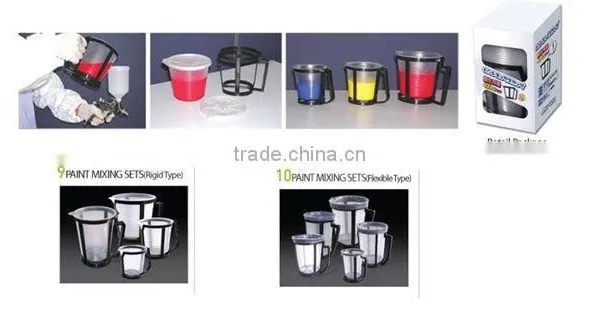 PP material plastic rigid paint mixing cup with holder