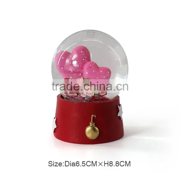 Double Heart Shape Personalized Snow Globe photo-3