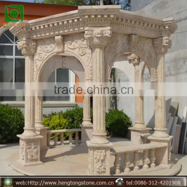Outdoor Decorative Stone Marble Garden Gazebo photo-2