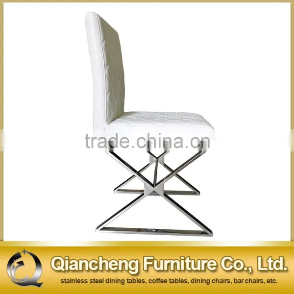 Stitching PU Cover Dining Chair With Modern Special Shape Legs photo-5
