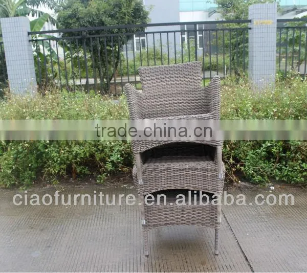 Garden Furniture Half Round Wicker Dining Chairs photo-5