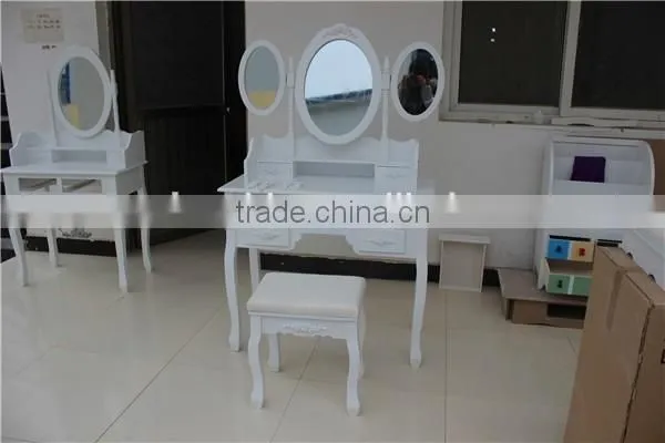Jasmine Dressing Table Set With Adjustable Oval Mirror And Stool YD-E-1 Knock Down Package 90*40*148cm photo-3