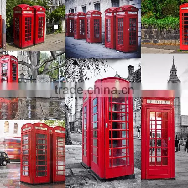 Antique Red Painted Metal Street Telephone Booth photo-3