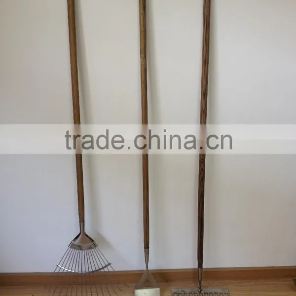 Stainless Steel Cultivator Tools, Dutch Hoe/leaf Rake/ Edger, Long Wood Handle, High Quality photo-3