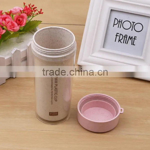 L00013 Europe Most Popular Wheat Material Pink Lid Plastic Joyshaker Water Bottle/plastic Water Bottle From Yiwu photo-3
