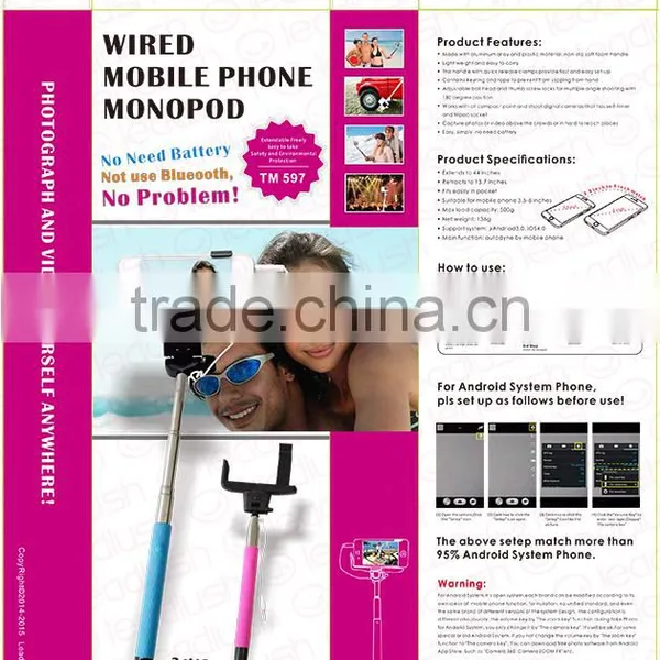 Wired Selfie Stick Monopod With Folded Head photo-3