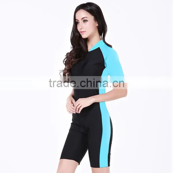 Wholesale Couples Conjoined Short Sleeves Prevented Bask Dress Suit Surf Diving Suit Conservative Bathing Suit Cover Ups photo-3