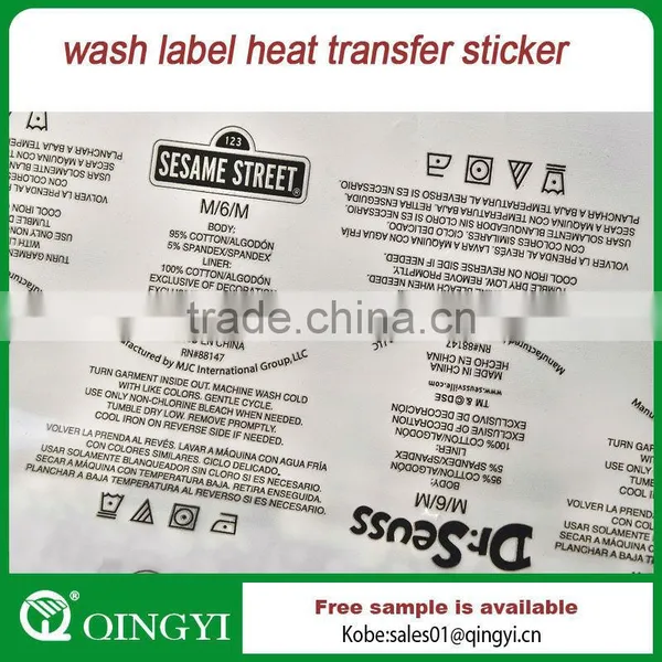 Custom Brand Design Eco Friendly Kids Toys Printed Clothing Label Roll Wash Care Label