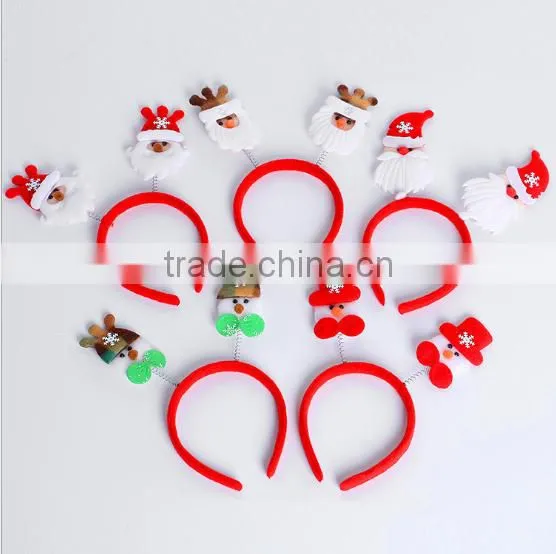 Red Antler Deer Horn Feather Hairbands Handmade Soft Plush Antlers Hair Accessories for 2016 Christmas Party photo-2