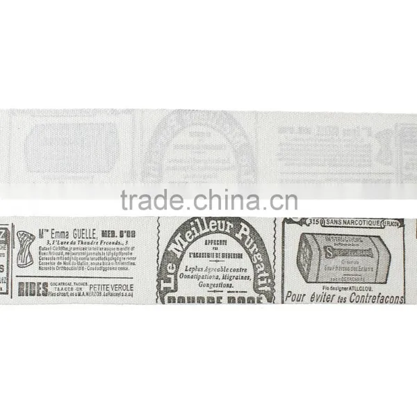 Labels Handmade DIY Craft Off-white & Black Beauty Lady Pattern Cotton Fabric Sewing Ribbon photo-3
