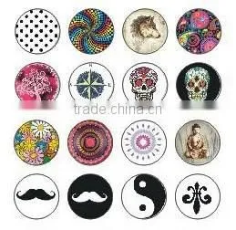 Hot Popular Printing Pictures Paper Glass Chunks Leather Bracelet Press Snap Buttons photo-2