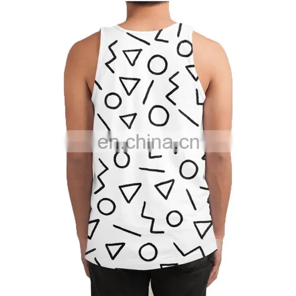 Customized Cotton Cheap White Basketball Tank Top Manufacturer Wholesale Vintage Singlet for Men photo-2