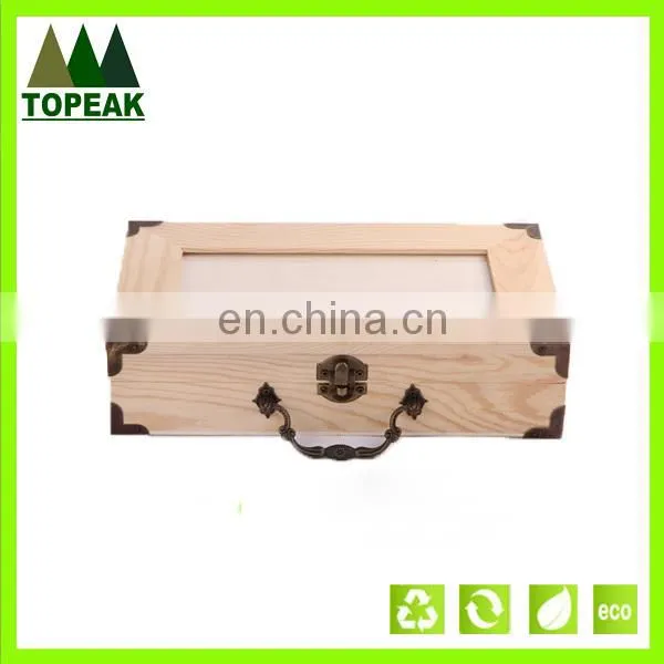 Pretty Pattern Hollow Custom Logo Printing Wooden Box Packaging Box photo-3
