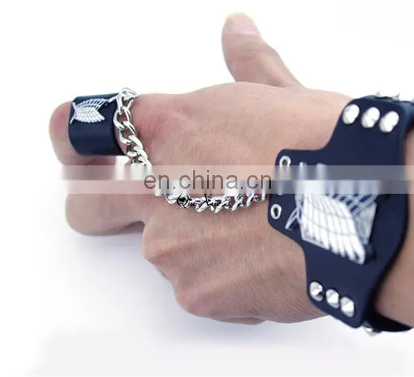 Fashion Cool Euramerican Style Decorative Rivet Punk Thick Leather Bracelet photo-5