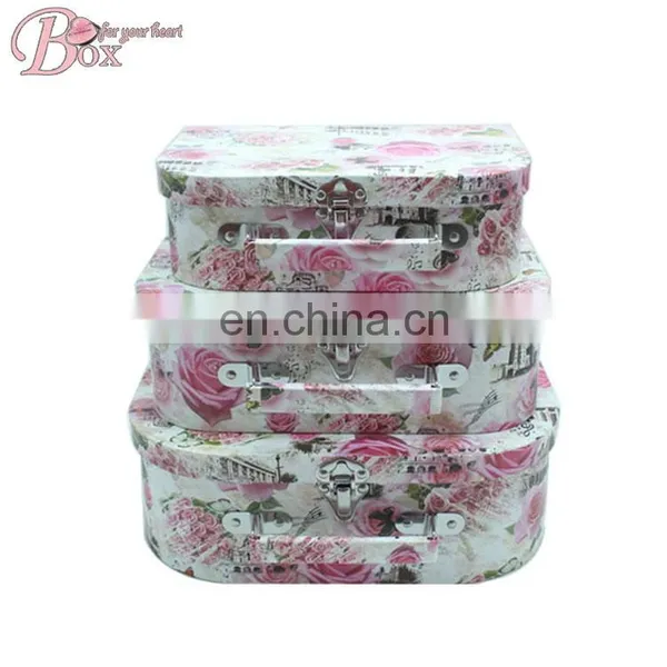 Medium-sized Personality Paperboard Customize Design Cute Suitcase Whole Printing Gift Boxes With Handle photo-5