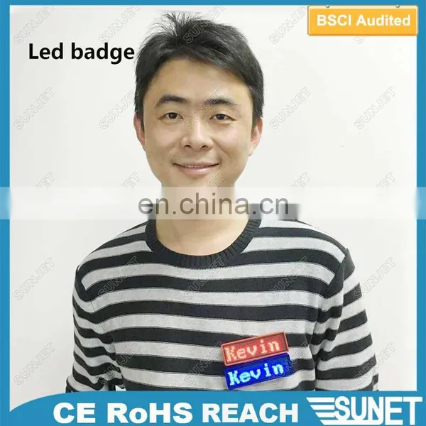 Factory Direct Sale Led Moving Messages Lapel Pins With Butterfly Clutch photo-4