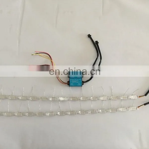 2017 HOT 60cm Crystal Extendable Led Flexible Drl With Flow Turn Signal 16leds White Amber Car Daytime Running Light Headlight photo-2