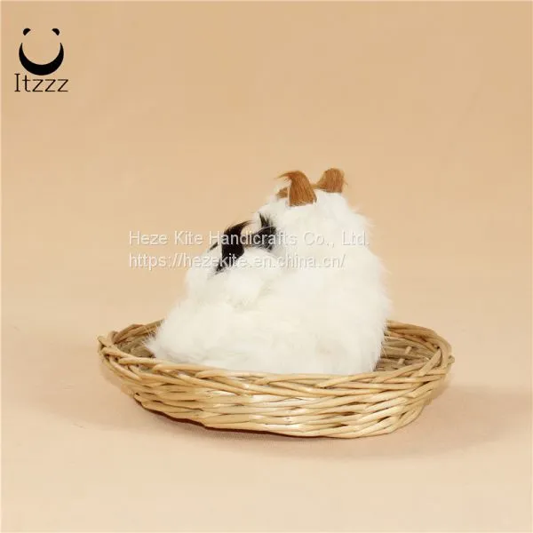 ITZZZ Lifelike Plush Furry Sitting Cat Realistic Pet Animal Figurine Home Decor Life Size Cat Model photo-4