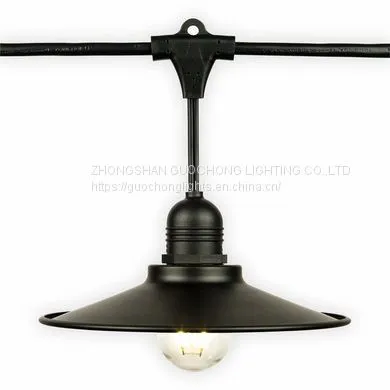 15 SUSPENDED SOCKET OUTDOOR COMMERCIAL WEATHERPROOF SJTW STRING LIGHT  SET, S14 BULBS, 48FT CORD W E26, 14AWG