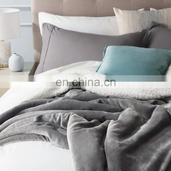 Polar Thermal Insulation Sofa Fleece Sherpa Blanket With Brand photo-2