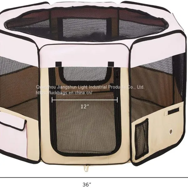 Portable Foldable Pet Exercise Pen Kennel + Carrying Case for Larges Dogs Small Puppies/Cats | Indoor/Outdoor Use Pet Cage photo-2