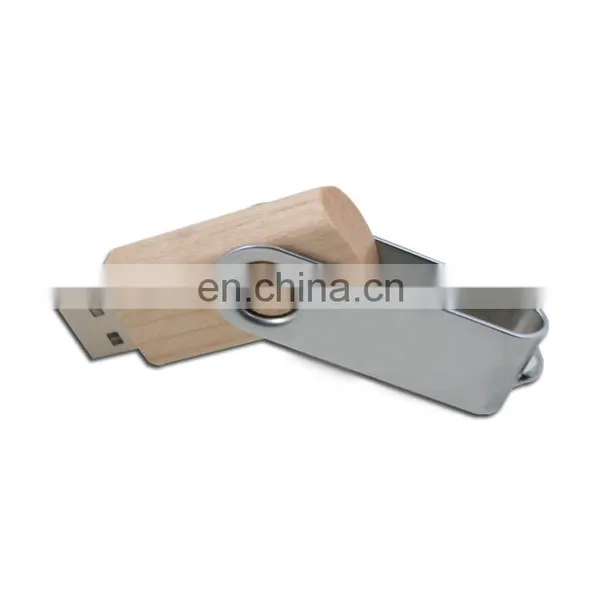Free Sample Preload Data Wooden Swivel Wood Usb Flash Drive Usb Stick 8GB photo-2