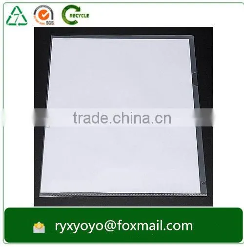 Factory Wholesale a4 Transparent Hard Plastic pp L Shape Clear File Folder photo-4