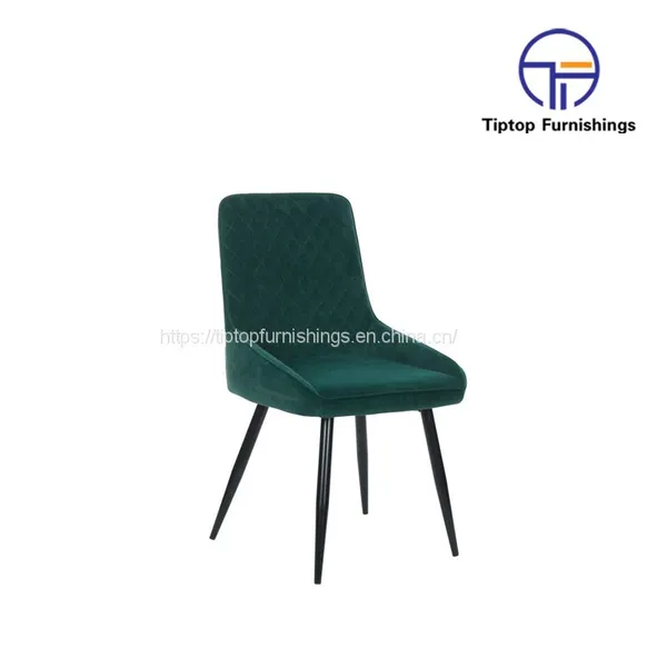 Tiptop Hot Sale New Design Luxury Green Linen Fabric Beach Wood Legs Leisure Chair For Dininig