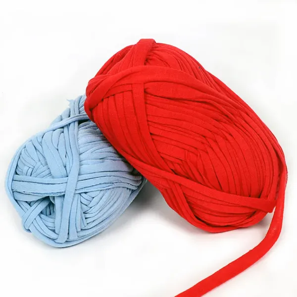 China Yarn Factory 100% Polyester T-shirt Handbag Knitting Crochet Yarn photo-5