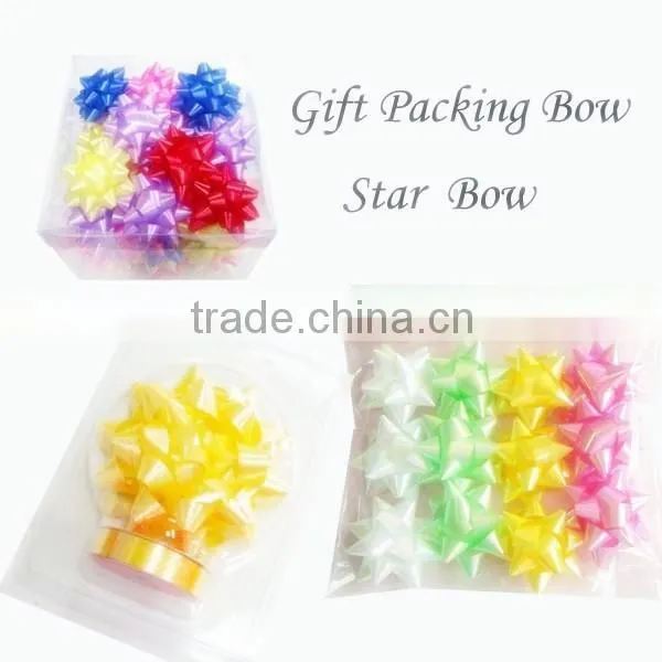 2015 Pretty Metallic Star Ribbon Bows And Easter Egg Sets With Satin Ribbon Tinsels for Gift Packing photo-6