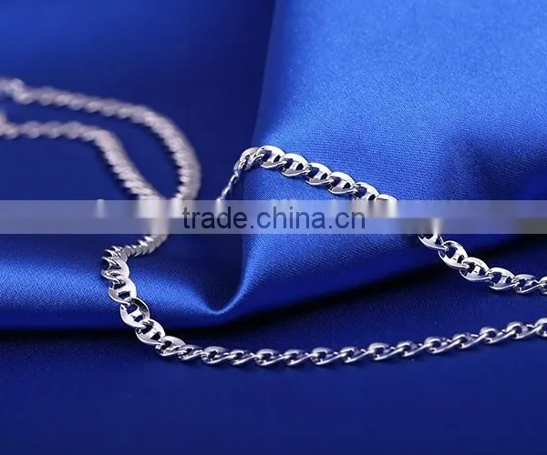 2015 Wholesale Simple Design Fashion Jewelry Rhodium Plated Cheap Short Chain Necklace photo-4