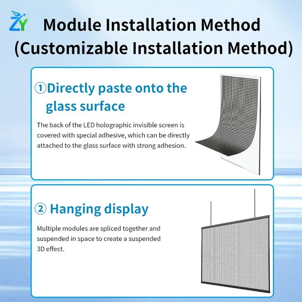 Shopping Mall Window Glass Transparent Advertising P2.5 P3.91 P6.25 Led Holographic Screen photo-3