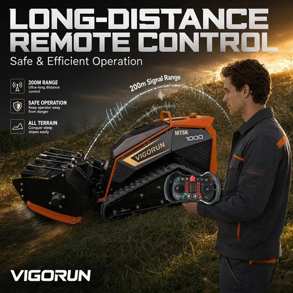 Vigorun MTSK1000 24-26HP Multifunctional Gasoline Remote Control Robot Lawn Mower Grass Trimmer Brush Cutter Factory photo-2