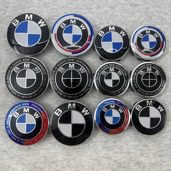 56mm 68mm BMW Emblem Logo Badge Carbon Hub Wheel Rim Center Cap