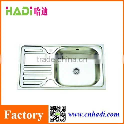Wholesale Rectangular Topmount Sink With Drain Board HD7540A