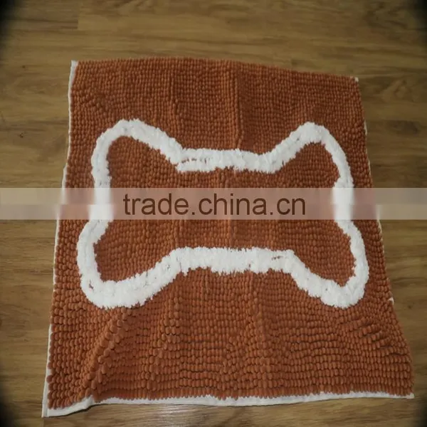 Microfiber Polyester Water Absorbent Bone Shape Pet Mat