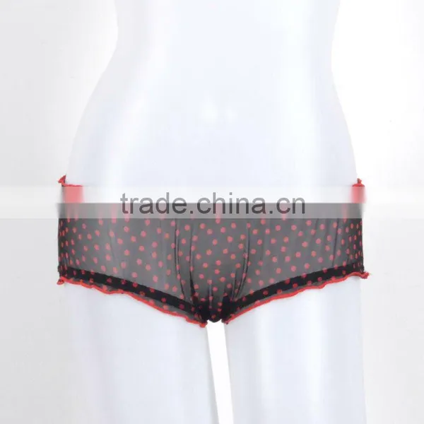 Hot Sales Newest Sexy Transparent Polka-dot Panties Thongs Women 6001
