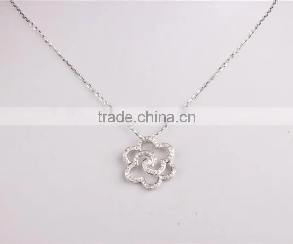 Fashion Design Modern Pendant Flower Shape 925 Silver Pedant Alphabet Pendant With Zircon photo-2