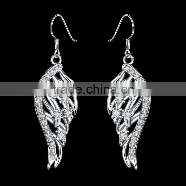 2015 Charming Feather Shape Fashion Gold Earring Designs New Model Earrings photo-3
