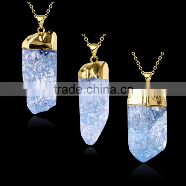 Nice Irregular Shaped Blue Stone Necklace, Natural Stone Statement Necklace photo-2