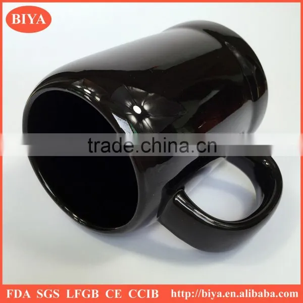 Horn Beer Mug , Factory Direct Wholesale Ceramic Stoneware Black Mug photo-2