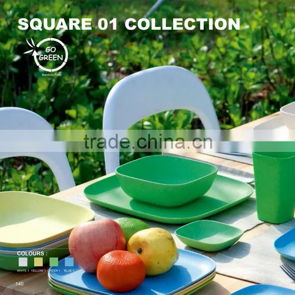 Flower Custom Designed Printed Color Cup Bowl Plate Jug Fastion Eco-friendly Bamboo Firbre Kitchenware, Dishes Dinner Set photo-5