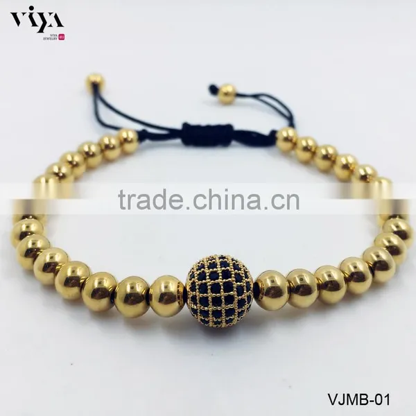 2016 Latest Unisex Fashion Bracelet Stainless Steel Bead Bracelet 7'' photo-4