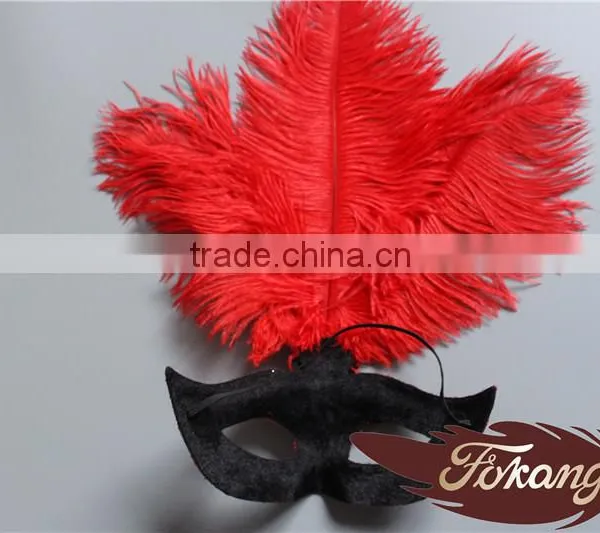 Event Products Red Artificial Ostrich Feather Decorations Party Dance Mask photo-4
