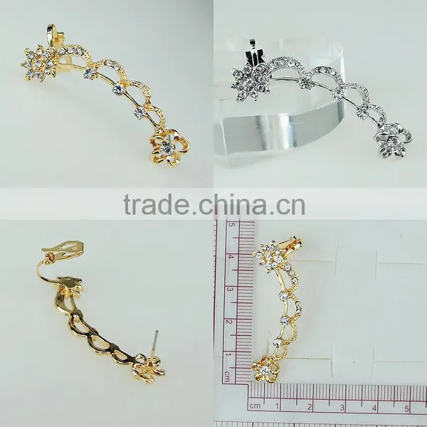 Rhinestone Jewelry Fashion Bridal Earrings Ear Cuff Jewelry E1284 photo-2