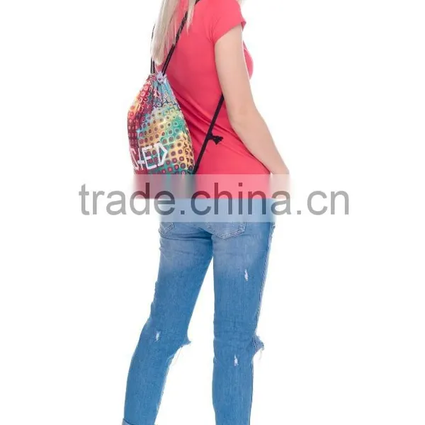 Online Shopping New Design 3D Full Print Wasted Cheap Drawstring Bag photo-3