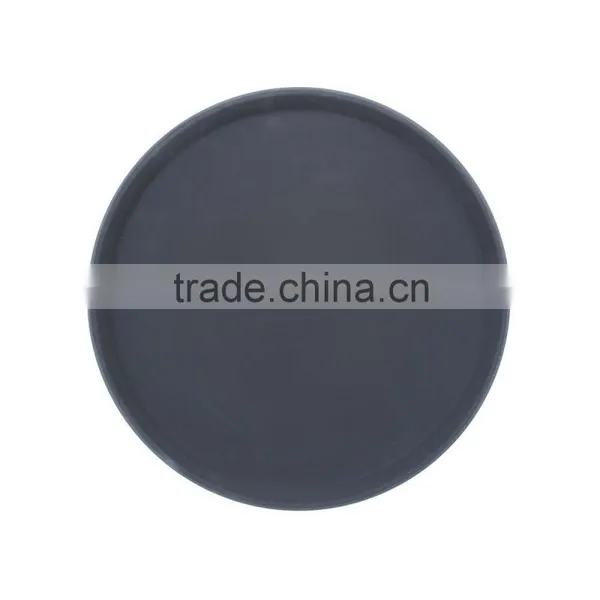 BLACK NON SLIP ROUND TRAY 35cm